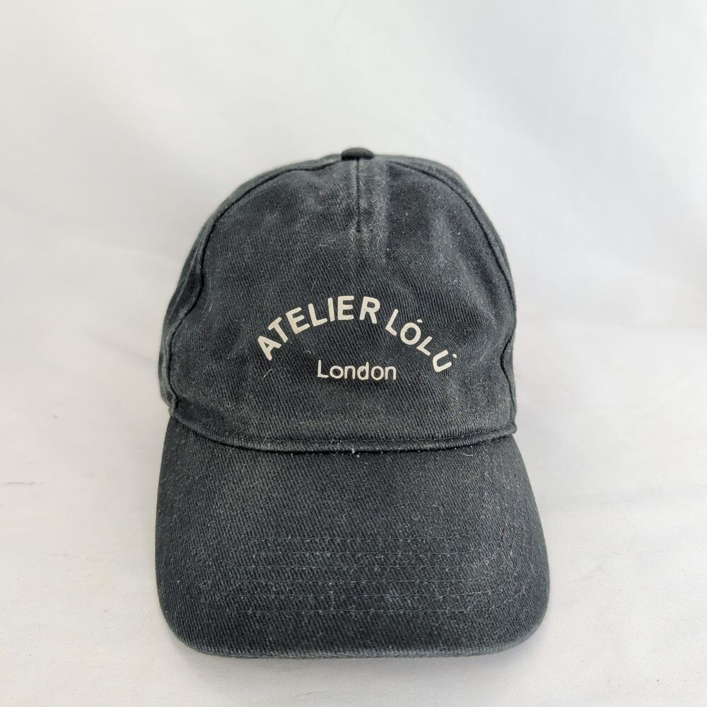 Atelier Lolu London Hat Beechfield Baseball Cap Faded Black Embroidered Dad Hat
